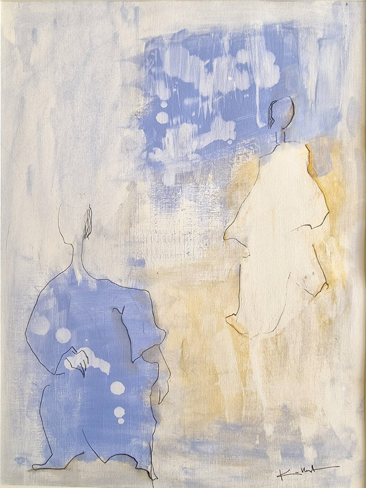 peinture sur papier fort avec passe partout 40x50cm