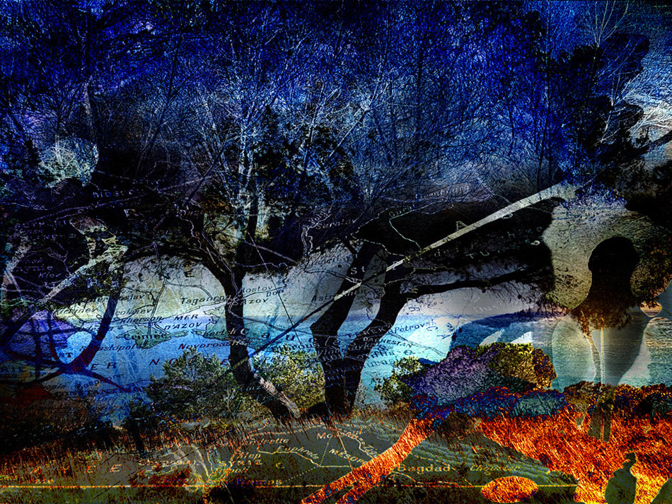 Horizon - Paysage ciel bleu marine sur fond mer.Art digital sur alu 60x80cm