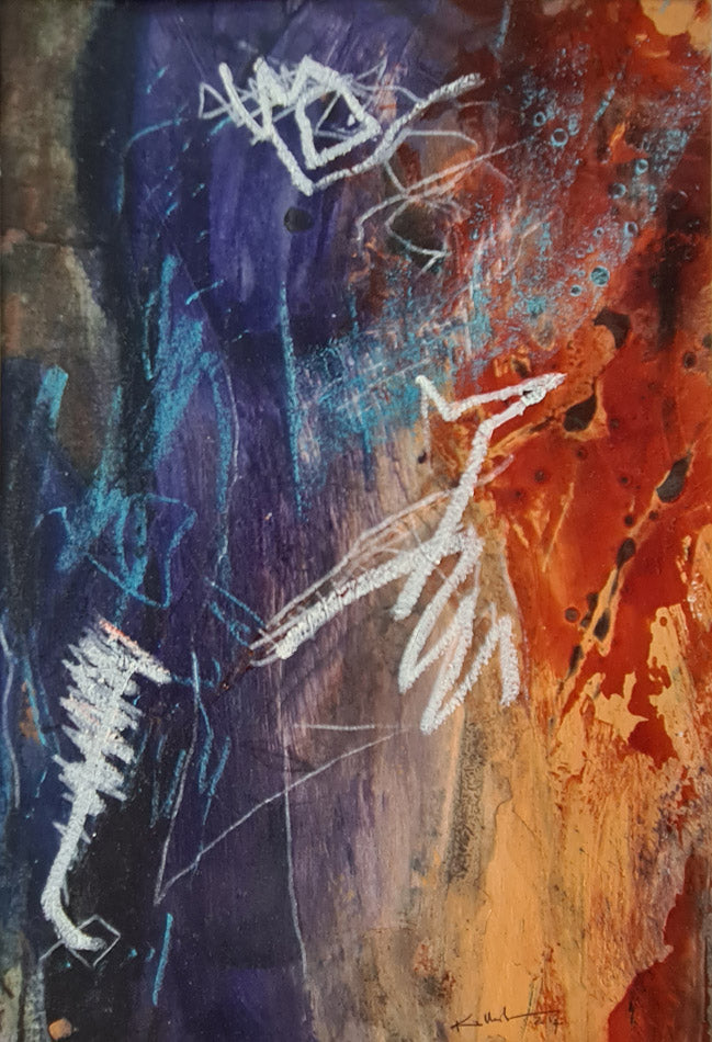 Vibrations - peinture acrylique sur papier fort 20 x 28,5cm