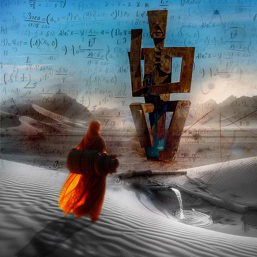 Une série sur le désert, la lutte pour la survie dans un environnement hostile. art digital sur alu 50x50cm kellestom