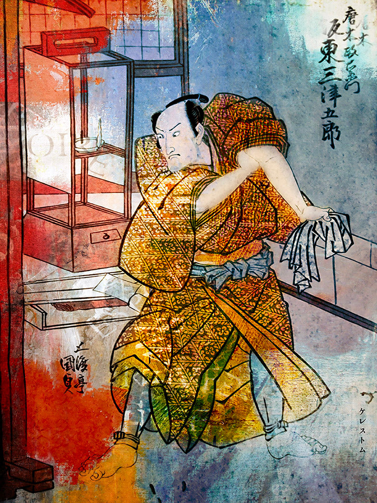 Cette série explore la fusion de la tradition japonaise avec des éléments contemporains pour créer une esthétique innovante. 30x40cm