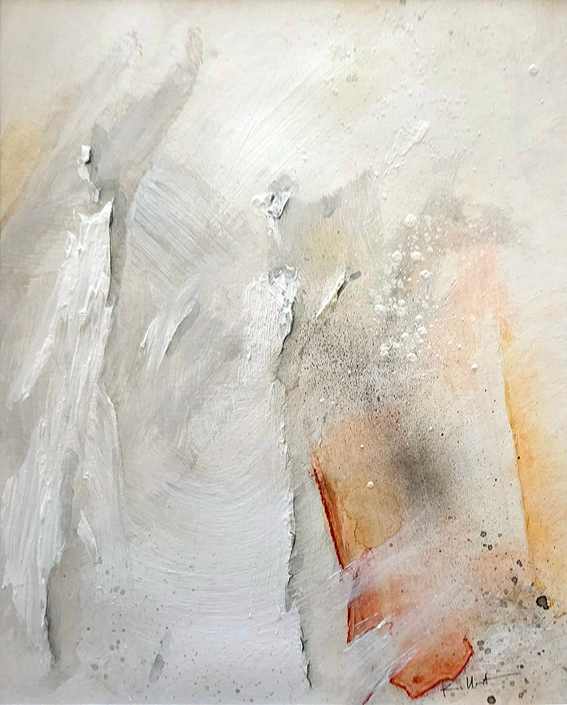 Nous étions deux, à peine - peinture sur papier + passe partout 40x30cm