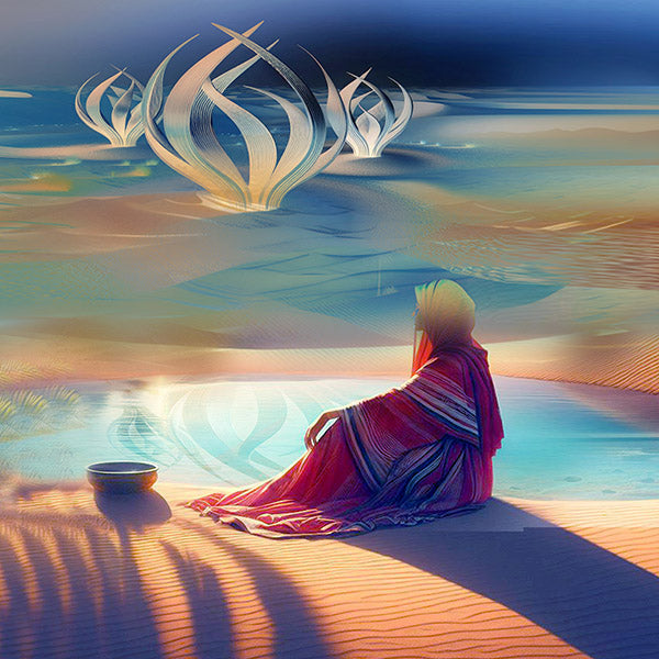 série sur le désert, la lutte pour la survie dans un environnement hostile Art digital sur alu 50x50cm  Fleurs de métal éparses