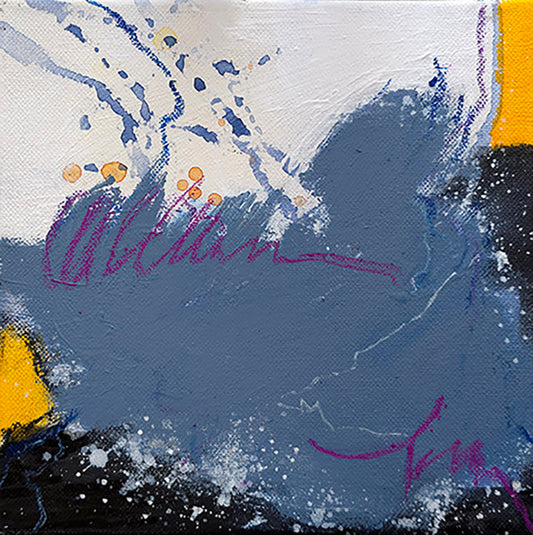 Fragment d'horizon peinture abstraite 20x20cm Kellestom