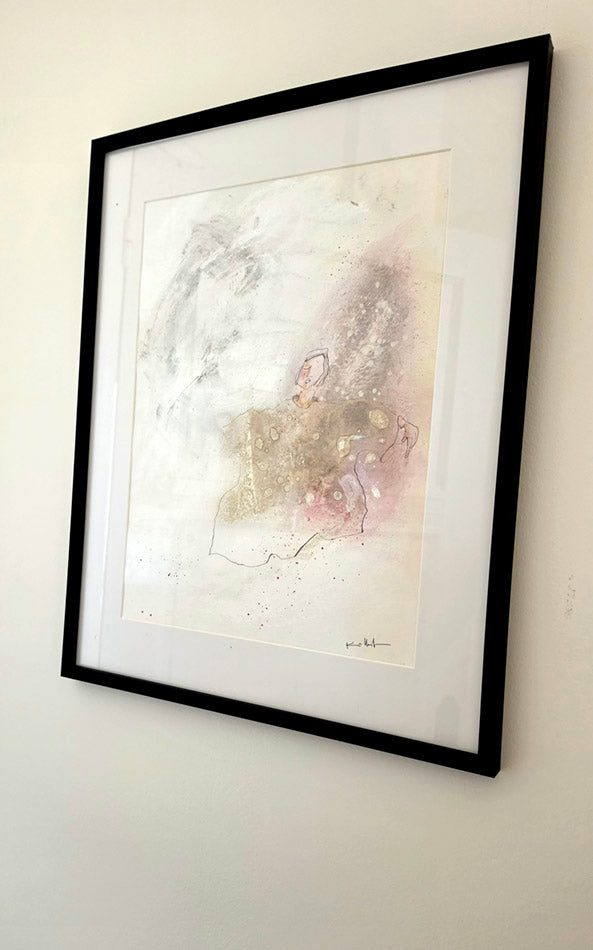 figure humaine stylisée, aux yeux clos et à l'expression sereine dessin et peinture kellestom-2026