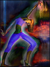 Carregar imagem no visualizador da galeria, femme Tête baissée,tenue moulante mauve art digital 90x120cm
