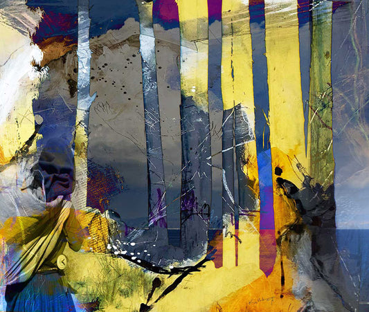 Lac titicaca Pérou art digital 80x100cm Kellestom. Idéal pour apporter une touche contemporaine et lumineuse à un salon ou un bureau