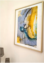 Carregar imagem no visualizador da galeria, Allégresse-peinture, passe partout 40x50cm- bleu et jaune - cadre
