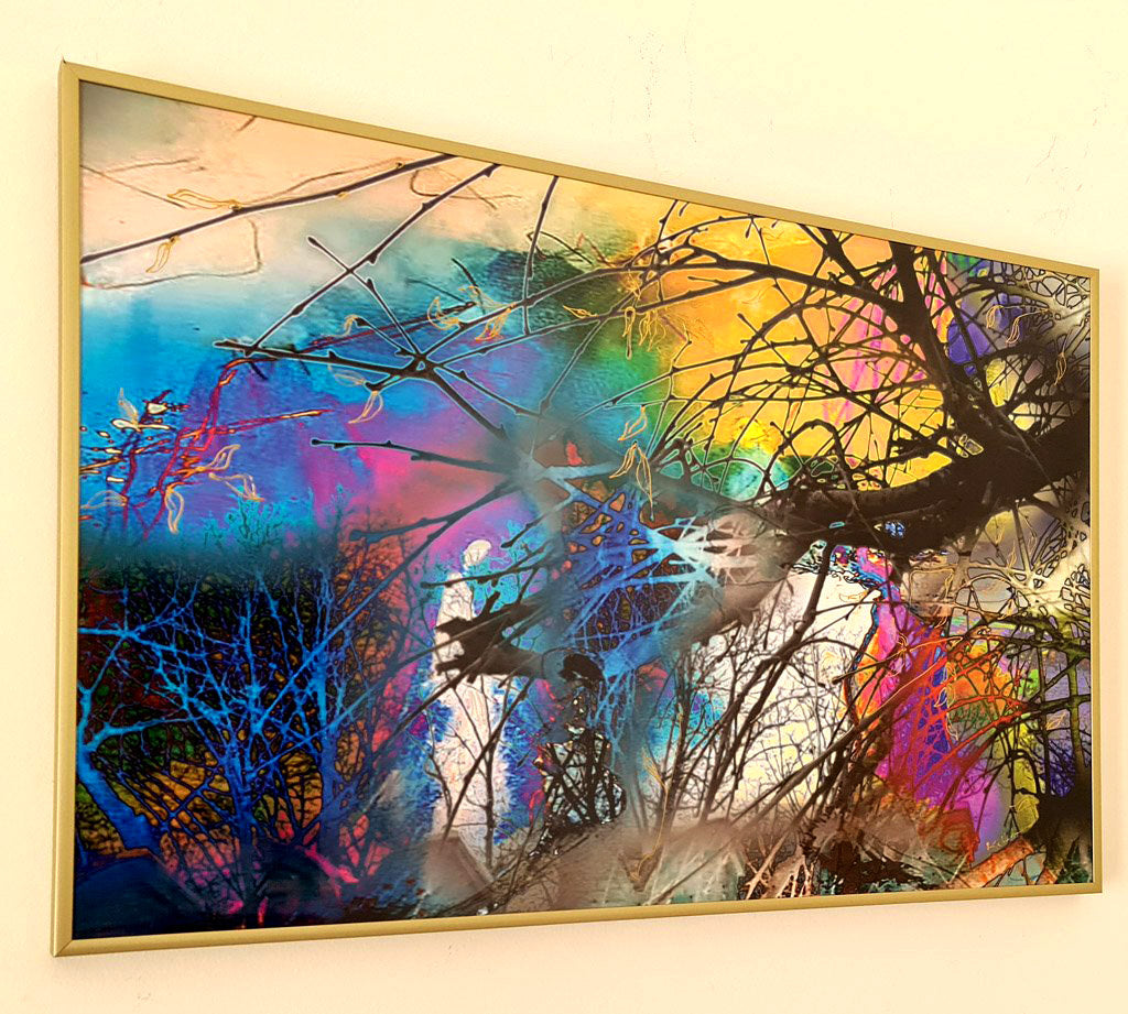 Borneo forest - art digital sur alu, 40x60cm, cadre alu or satiné