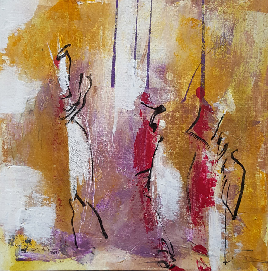 peinture abstraite sur carton toilé 36x36cm