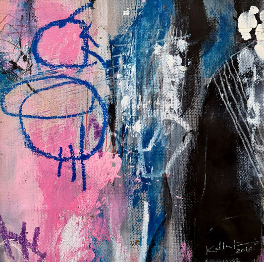 "Epanoui"peinture abstraite 30 x 30cm kellestom  