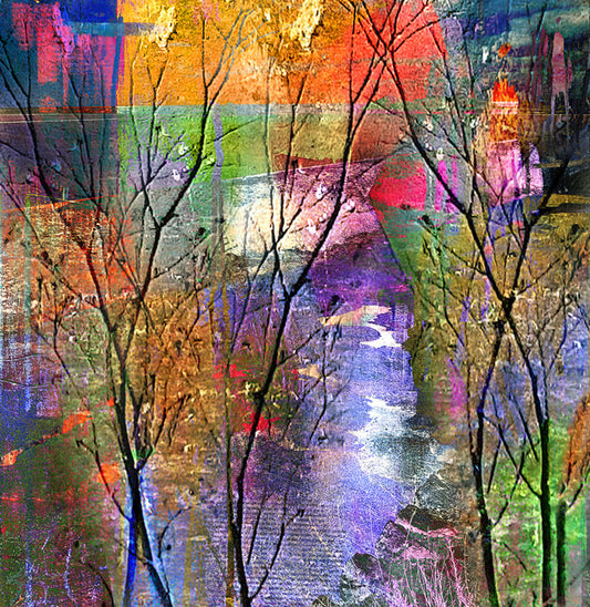 l'été indien art digital de 30x30cm couleur d'automne