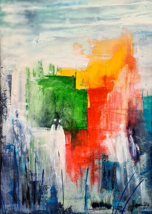 peinture abstraite 69x49cm