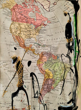 Carregar imagem no visualizador da galeria, peinture sur carte ancienne
