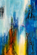 Charger l&#39;image dans la galerie, la fuite du temps, peinture sur toile, couleur bleue 73x116cm
