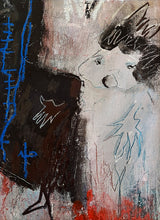 Charger l&#39;image dans la galerie, peinture art singulier personnage chantant 30x40cm
