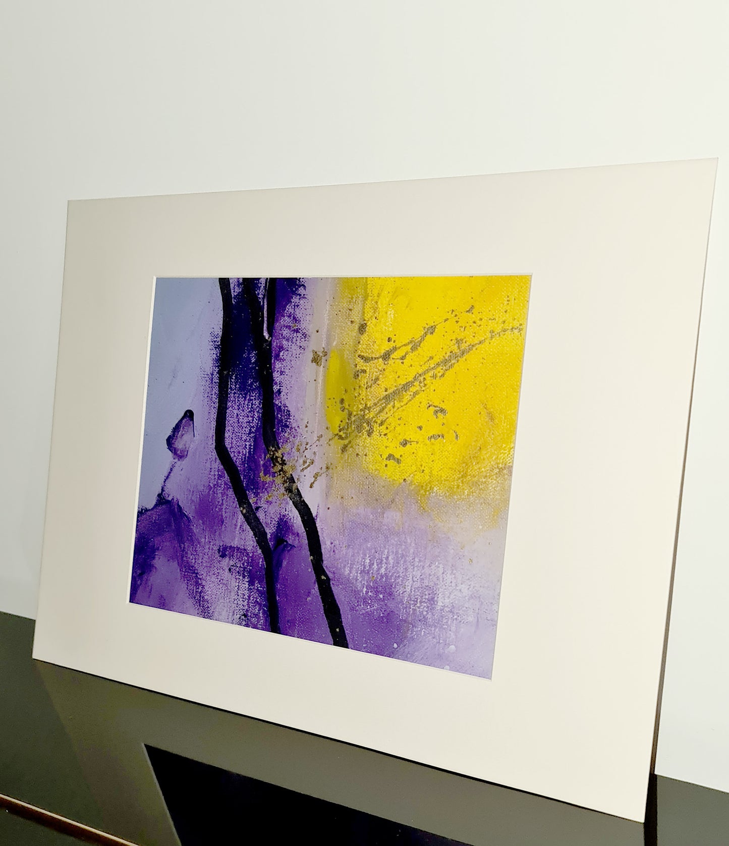 Purple - peinture sur toile vernissée avec passe partout 30x40cm