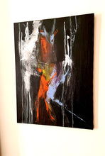 Carregar imagem no visualizador da galeria, Les filandres - peinture abstraite fond noir sur toile 60x80cm
