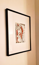 Charger l&#39;image dans la galerie, La double vue - dessin visages peinture traits noirs  sur toile -passe partout 24x30cm
