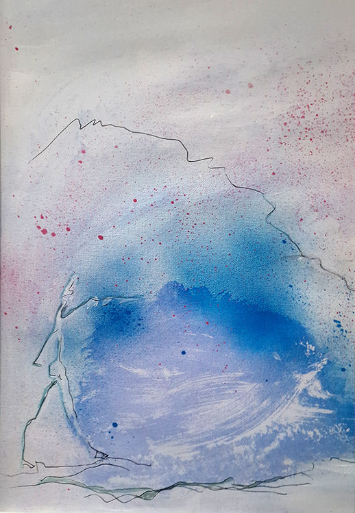 Sea storm-peinture sur papier  40x50cm- Kellestom