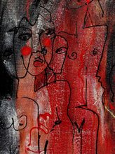 Charger l&#39;image dans la galerie, peinture fond rouge ,portrait - kellestom
