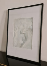Charger l&#39;image dans la galerie, Les amants - peinture 2 personnages s&#39;embrassant -  encadrée 30x40cm
