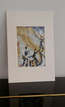 Carregar imagem no visualizador da galeria, peinture sur fond de carte-silhouettes filiformes noires

