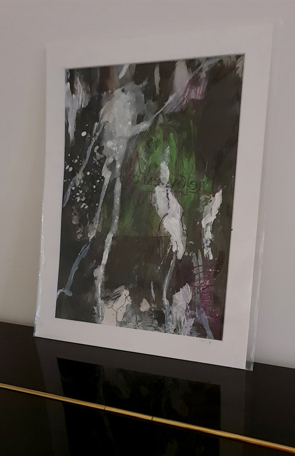peinture abstraite sur fond noir