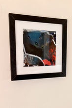 Load image into Gallery viewer, peinture abstraite bleue et rouge encadrée
