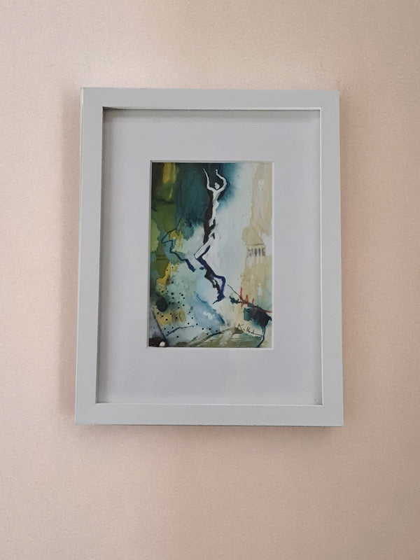 petite peinture avec cadre blanc