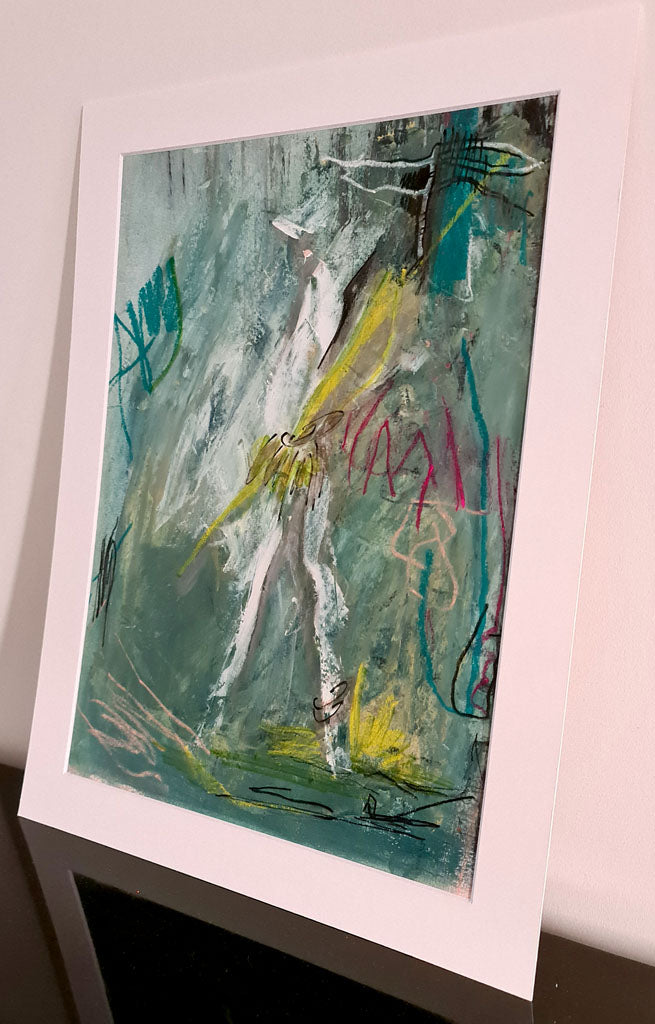 Songeur -peinture acrylique sur papier fort, passe partout 40x30cm