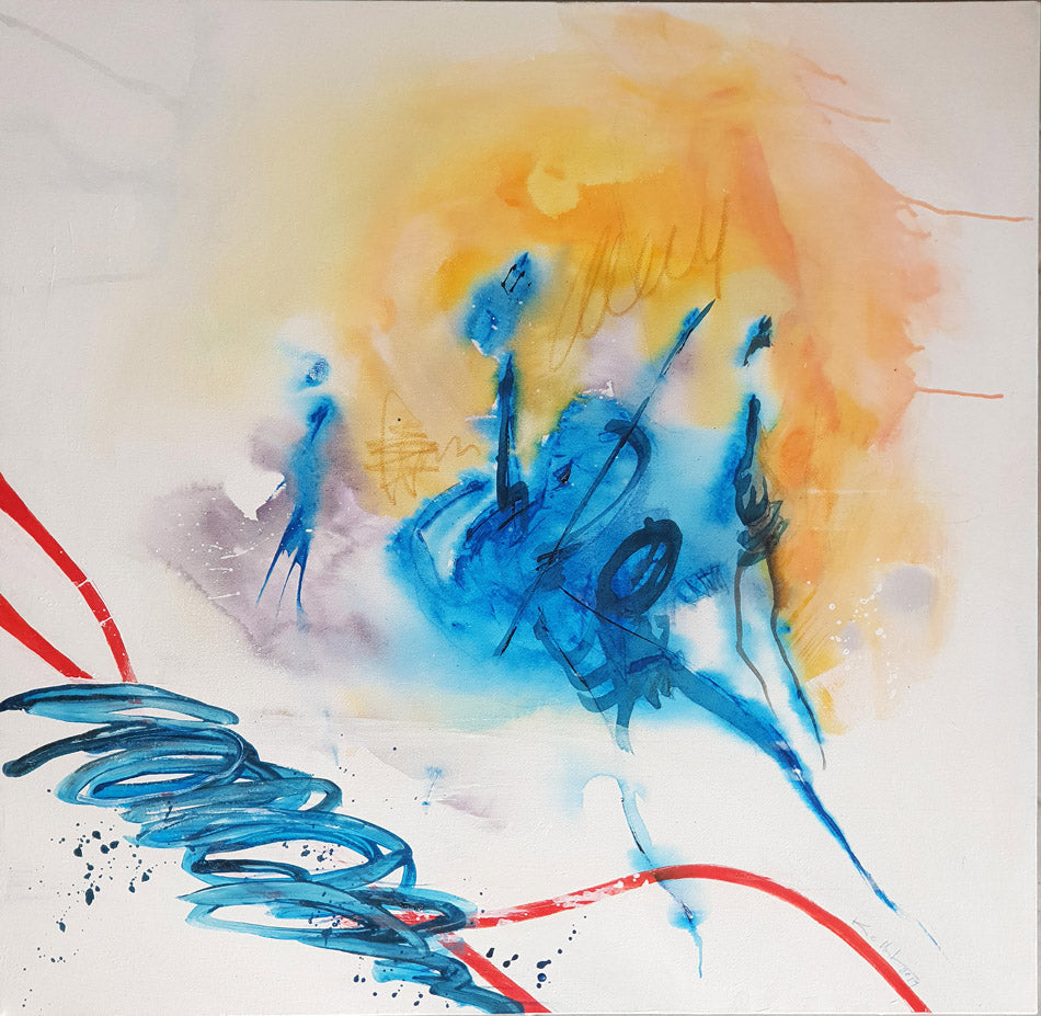 peinture abstraite sur toile 80x80cm