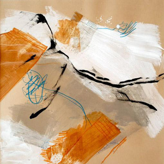 Inspirée du désert des Émirats, cette œuvre abstraite capture l’essence du vent chaud qui sculpte les dunes avec des teintes sable et sépia